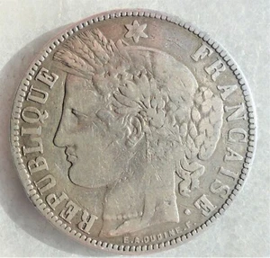 Francia 5 francos 1870 (K - estrella - E. A. OUDINE. F.) Plata - Imagen 1 de 6