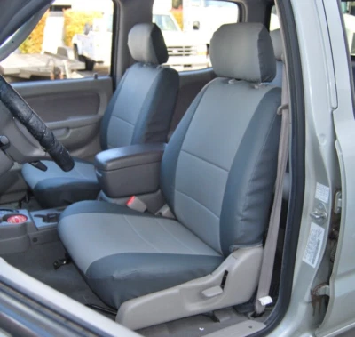 para TOYOTA TACOMA 2000-2004 S. CUERO AJUSTE PERSONALIZADO 2 FUNDAS ASIENTO DELANTERO 13 COLORES Foto 1 de 4