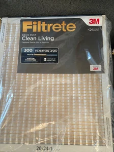 5pack 3M Filtrete Clean Living Basic Dust AC Furnace Air Filter, 20x24x1 - Picture 1 of 3