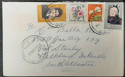 (AUS-298) Australia 1975 Envelope 4 stamps SG465a,603,606,608 - Image 1 of 2