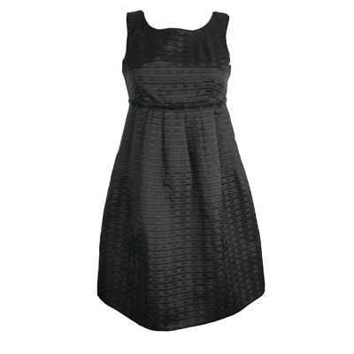Vestido Max and Cleo Para Mujer Talla 4 Negro Jacquard Ajuste Acampanado Bolsillos de Cóctel Plisado Foto 1 de 4
