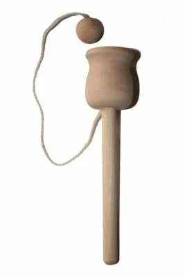 1- Juguete clásico de pelota y taza inspirado en Waldorf juguete de aula juego Montessori madera Foto 1 de 4