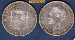 Spain 5 Pesetas 1898 Alfonso XIII VF II - Spain - Picture 1 of 1