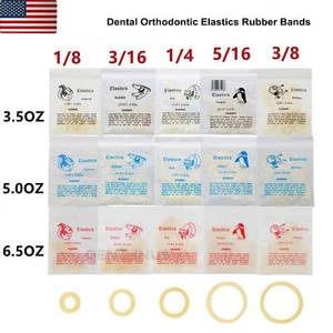 US Dental Orthodontic Elastics Rubber Bands Ortho Latex Braces 3.5 5.0 6.5 OZ - Picture 1 of 13