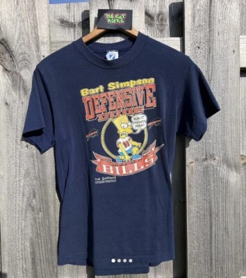 Vintage 1990 Logo 7 NFL Buffalo Bills The Simpsons Bart Simpson T-Shirt YOUTH - Image 1 of 4