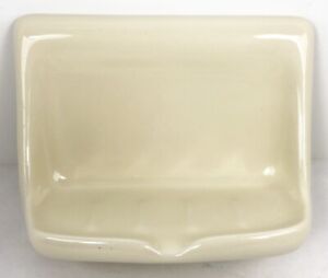 Porcelain Tile Soap Dish Holder CREAM GLOSSY USA Vintage Style #7