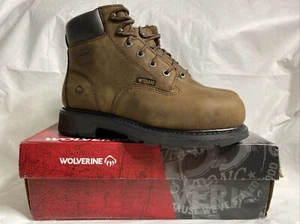Wolverine McKay 6" wasserdicht Stahlkappe Arbeitsstiefel Herren Größe 9M braun Leder - Bild 1 von 8