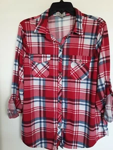Camisa Passport para mujer a cuadros con botones delanteros talla 1X - Imagen 1 de 3