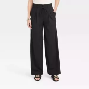 NWT Wide Leg High-Rise Wrap Tie Trousers ~ A New Day ~ Black - Picture 1 of 9