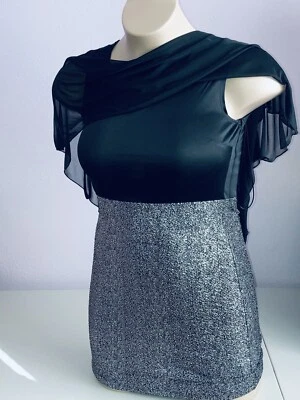 Vestido de lujo en capas de cena cóctel transparente fiesta día noche ropa única Foto 1 de 4