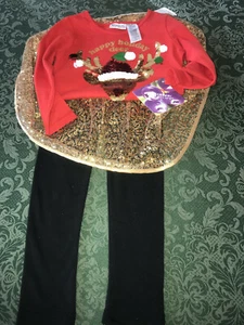NWt Blueberi blvd 5 reindeer tutu set $52 Happy Holidays 1980's style christmas - Picture 1 of 9