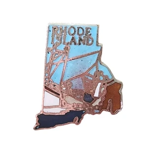 Mafco Rhode Island Mapa Estatal Pinback Solapa Sombrero Chaqueta Camisa Prendedor Esmaltado De Colección - Imagen 1 de 9