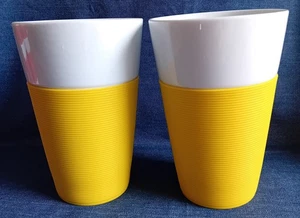 BODUM BISTRO - 2 Becher PORZELLAN mit Silikonring in Gelb - 0,6 l - Bild 1 von 3
