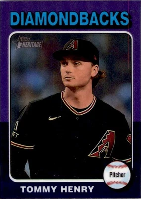 Tommy Henry 2024 Topps Heritage Chrome Purple Hot Box Refractor Arizona - Image 1 of 2