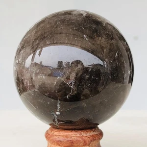 290g Natural Black Smokey Quartz Crystal Sphere Mineral Specimen Healing S488 - Picture 1 of 10