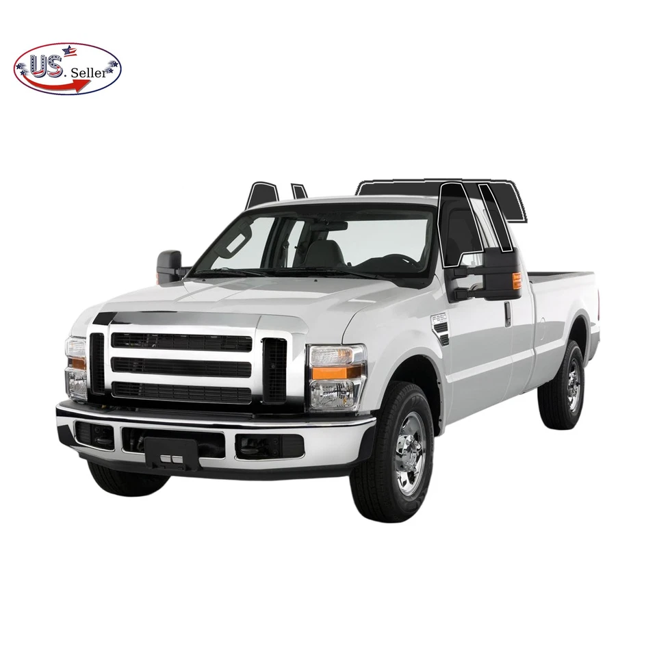Kit de filme colorido para janela PreCut 2 camadas para 2008-2012 Ford F250/F350/F450 Super Cab - Imagem 1 de 4