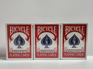 3 Decks Bicycle Mandolin Back Red Playing Cards NEW Sealed - Picture 1 of 6