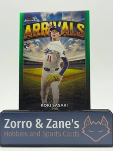 Roki Sasaki 2025 Topps Finest Arrivals Green Refractor /75 Rookie #A-11 04/75 - Picture 1 of 4
