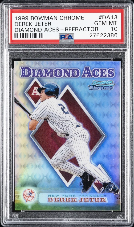 1999 BOWMAN CHROME DIAMOND ACES REFRACTOR #DA13 DEREK JETER PSA 10 - Image 1 of 2