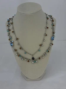 Givenchy Halskette Ohrringe Set Silberfarben Perlen Kristall Tropfen Signiert Schmuck - Bild 1 von 12