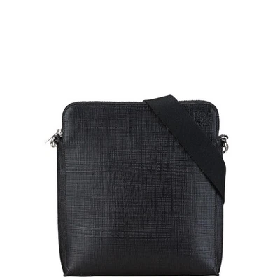 LOEWE Goya Anagram Shoulder Bag PVC Black Used - Image 1 of 4