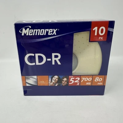 Memorex CD-R Blank Discs 10 Pack 700MB 80Min 52x Recordable New Open Box - Image 1 of 4