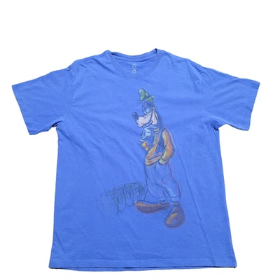 Camiseta De Colección Disney Goofy XL Hombres Azul Dibujos Animados Gráfico Retro Algodón Crew Foto 1 de 4