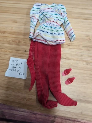 Conjunto de moda vintage Mattel 1987 Barbie brillante y ventosa #4525 cinturón y zapatos Foto 1 de 4