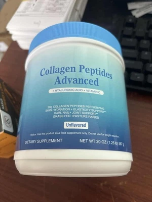 Polvo de péptidos de colágeno avanzados con ácido hialurónico y vitamina C - sin sabor Foto 1 de 4