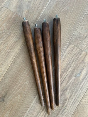 Juego De Colección De 4 Patas De Muebles De Mesa Cónica De Madera Moderna Mediados De Siglo 14 Pulgadas Foto 1 de 4