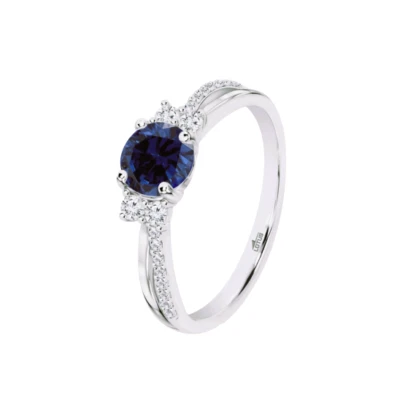 Anello Donna Lotus Silver LP3786-3/314 IN Argento Con Cristallo Blu E Zirconi - Immagine 1 di 2