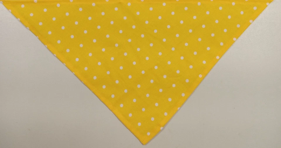 Bandana/bufanda para perro atada, amarillo sol, blanco, lunares, XS, S, M, L Foto 1 de 2