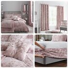 Catherine Lansfield Luxury Crushed Velvet Duvet Cover Bedroom Collection Pink