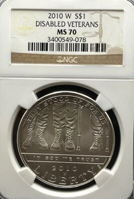 2010-W Disabled Veterans S$1 MS 70 Commemorative - Image 1 of 4