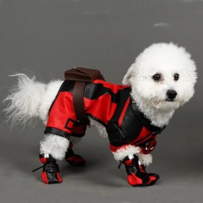 Deadpool 3 Wolverine Dogpool Disfraz Cosplay Mascota Cachorro Perro Mascota Ropa Conjunto  Foto 1 de 4
