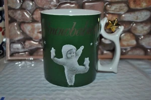 VTG DEPT 56 SNOWBABIES SPINNERS Christmas MUG 1999 Star Ceramic Green Holiday - Picture 1 of 5