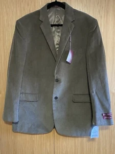 NWT Adolfo Men’s Tan Plush Corduroy Blazer/Sport Coat/Suit Jacket Sz 44 Reg - Picture 1 of 18