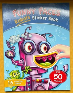 Funny Faces Sticker Book Robots With 50 Stickers - New - Picture 1 of 1
