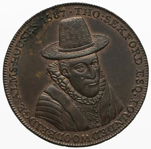 Ficha de centavo Suffolk Woodbridge 1796 busto de Thomas Sekford D&H 15 - Imagen 1 de 5