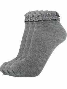 3,6 NEW WOMENS GIRLS MULTI PACK LACE TOP FRILLY  ANKLE TRAINER SOCKS SCHOOL 4/7 - Picture 1 of 1