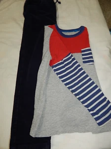 Hanna Andersson Mini Boden Boys 8/9/10 Navy Cords And Twofer Shirt Outfit - Picture 1 of 16