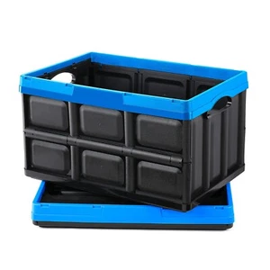 EHHLY 46L Collapsible Storage Bins(No Lid), Foldable Plastic Milk Crates, 2 Pack - Picture 1 of 8