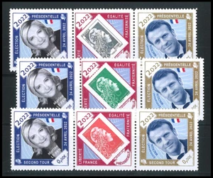 PRES22-2PT: porte-timbres MARIANNE PRÉSIDENTIELLE 2022 - 2° Tour MACRON - LE PEN - Imagen 1 de 1