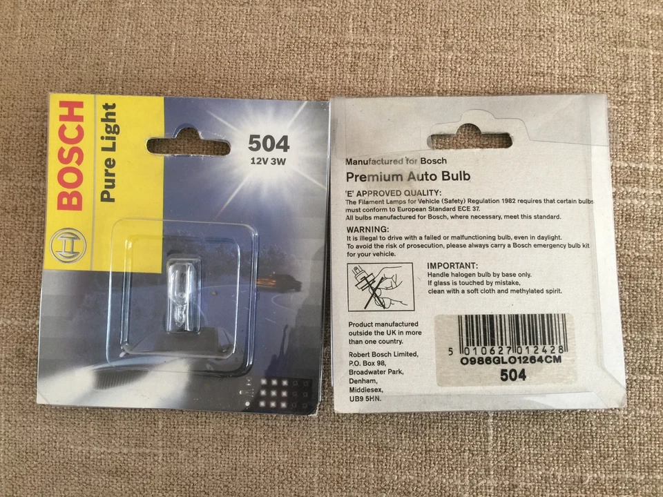 car bulb bosch pure light  pack 504 12v 3w - Image 1 of 1