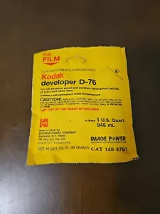Vtg U202766 Kodak D-76 Developer 1 US Quart Old Stock Cat 1464791 - Picture 1 of 2