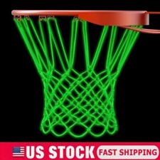 暗闇で光るライト太陽光発電バスケットボールフープネットシュートトレーニングネットグリーン