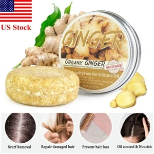 3pcs Organic Ginger Hair Regrowth Shampoo Bar Anti Hair Loss Ginger Shampoo Soap - Picture 1 of 15