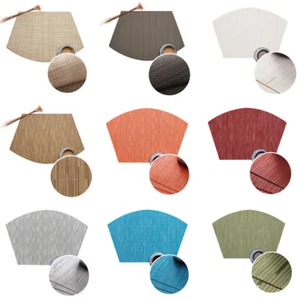 Fan-shaped Pads Non-Slip Heat Insulation Placemats Bamboo Pattern Tableware Mat - Picture 1 of 15