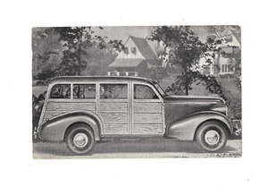 Unused Advertising Postcard 1937 Pontiac Station Wagon Woody - Picture 1 of 2