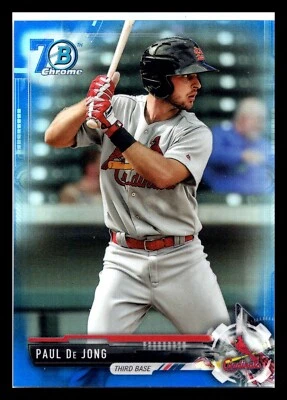 2017 Bowman Blue Refractor 70th Anniversary Paul DeJong De Jong #BCP26 Rookie RC - Image 1 of 2
